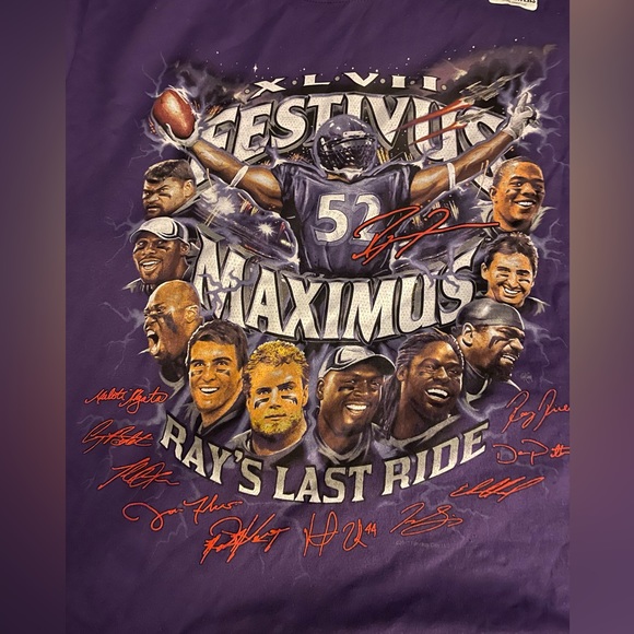 2013 NFL Jerzees Ravens Super Bowl Ray Lewis “Festivus Maximus” T-Shirt🟣⚫️🔥 - Picture 3 of 4
